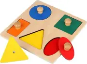 Thoth Montessori Wooden Puzzle Board Knob Geometric Shape Early Education Toy