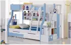 SINGLE OVER Double BLUE BUNK BED+TRUNDLE+STAIRCASE+DRAWERS Childrens Bedroom