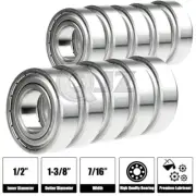 [Qty.10] New 1620-ZZ Deep Groove Radial Ball Bearing [7/16in x 1-3/8in x 7/16in]