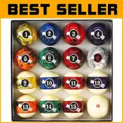 Gorgeous 16-Piece Resin Pool Balls Set with Quality Assurance - 2.25'' Diameter