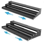 Expandable Spice Rack Storge organizer with 3-Tier step shelf for