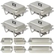 4 Piece Chafing Dish Set Stainless Steel