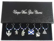 [Libby's Market Place] Scottish/Scotland Wine Glass Charms with Gift Box Handmade by