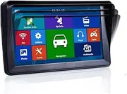 GPS Car Navigator, HD Car GPS Navigation 8G128MB 800 * 480 Resolution Touch Screen Bluetooth AVIN Europe Map Truck Navigator for Car Truck RV(8G128MBSunshadeBT)