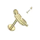 Piercing Ear Labret Titanium Golden With Sheet