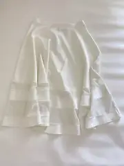 BooHoo white womens knee length skirt size 8 mesh panel