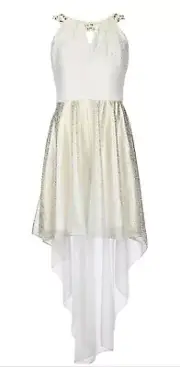 Tween Diva Big Girl's Jeweled Halter-Neck High-Low Fanciful Dress-Size-14