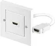 Goobay 51722 HDMI Socket, Wall Socket, Flush-Mounted Box, Flush-Mounted Socket, HDMI Socket (Type A) > HDMI Socket (Type A), 3D, 4K, Gold-Plated Contacts, White