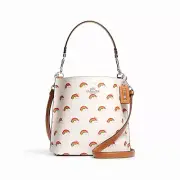 COACH Mollie Bucket Bag 22 With Rainbow Pride Print Chalk Multi CK375
