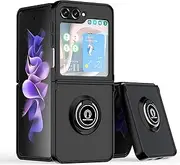 Compatible with Samsung Galaxy Z Flip6 Case,Compatible with Samsung Galaxy Z Flip6 5G SM-F741 Built-in Bracket Car Magnetic Shockproof and Anti-Drop Phone Case Cover Black
