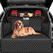SIVEIS Car Boot Liner Protector for Dog, Universal Nonslip Waterproof Pet Dog Back Seat Cover, Washable Car Boot Protector Mat with Side Protection for Car Truck SUV, Black