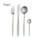 葡萄牙 Cutipol GOA系列個人餐具4件組-主餐刀+叉+匙+咖啡匙 (青瓷銀)