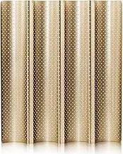 Baguette Bread Pan, Premium Nonstick Perforated Baguette Pan for French Bread Baking, 4 Loaves Baguette Baking Tray for Sourdough, Italian Bread, Perfect Creating Crisp Golden-Brown Crust (Gloden)