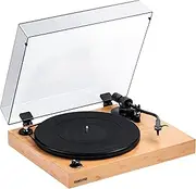 Fluance RT82 Reference High Fidelity Vinyl Turntable Record Player with Ortofon OM10 Cartridge, Speed Control Motor, Solid Wood Plinth, Vibration Isolation Feet - Bamboo