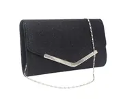 Women Evening Clutch Bags Formal Party Clutches Wedding Purses Cocktail Prom Clutches - Black