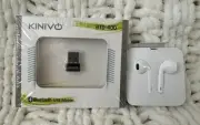 Kinivo Bluetooth USB Adapter BTD-400 +Apple Wired Headphones New