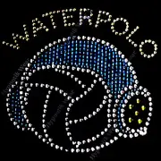 Rhinestone Transfer " Water Polo " Iron-on, Hotfix, Bling, Team Mom