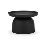 Sirkel Round Matte Black Steel Pedestal Coffee Table