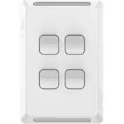 Clipsal Pro Series P3044VA-XW - 4 Gang 1/2 Way 20A/16AX 250v - Extra Vivid White P3044VAXW