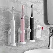 Toothbrush Holder 4Pack Bathroom Accessories Electric Toothbrush Holder,Adjustable Size Toothpaste Dispenser Organiser for Adult Kids Toothbrush (White)