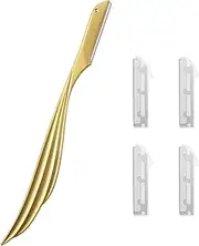 Dermaplane Razor W/ 4pcs Refill Blades, Premium Japanese Blade Precision Face Razors, Personalized Dermaplaning Shaving Tools for Women, Small Razors for Peach Fuzz, Travel Case included
