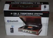 Craig Retro Wooden Turntable Record Player 4 in 1 System Bluetooth AM & FM CD695