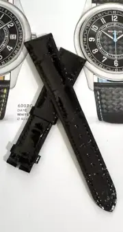 Patek Philippe Watch Strap 20x16 GLOSS PADDED Black Alligator Authentic Swiss M