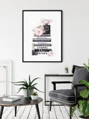 Canvas Framed Fashion Book Wall Art Home Decor