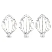 3PCS Whisk Replacement Attachment for Tilt-Head Stand Mixer, K45WW Wire Whip Beater for Egg Heavy C silver