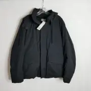 New VINCE Mens Black Full Zip Hooded Down Parka Jacket Coat Size XL $695 CL01