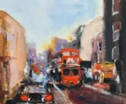 Original PAUL MITCHELL Oil Art Painting Urban Impressionism 10" X 12" x