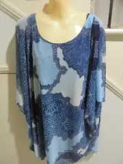 AUTOGRAPH NWT SIZE 26 Blue Paisley Lined Kaftan TOP RRP $69.99 #