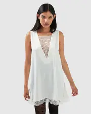 [Belle & Bloom] After Party Lace Mini Dress - Off-White