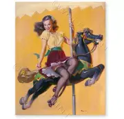 "Let's Go Around Together" 1948 Elvgren Vintage Style Pin-Up Poster 11x14