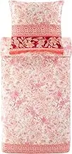 Bassetti CAPODIMONTE 9327398 Bed Linen + 1 Pillowcase 100% Cotton Satin in Coral R1, Dimensions: 155 x 220 cm + 1 K 80 x 80 cm