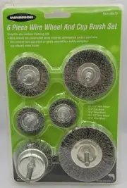 6 pc Wire Wheel Brush Cup Set 1/4" Shank for Power Drill Deburr Remove Rust New