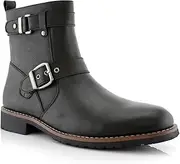 [Polar Fox] Wyatt MPX608005 Mens Casual Engineer Zipper and Buckle Motorcycle Boots