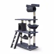 Cat Tree Scratching Post Scratcher Tower Toys Condo House Wood Furniture Bed Stand - grey
