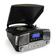 Trexonic Bluetooth 3-Speed Retro 50s Turntable CD Player w Remote SD MP3 to USB