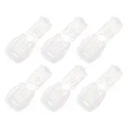 6Pcs Nylon Cord End Tips Zipper Pull Cord Stopper Ends Lock (20x15mm, Clear)