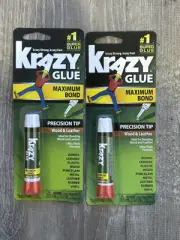 2 Pack!! Elmer's Instant Krazy Glue Original Formula For Wood & Leather .07oz