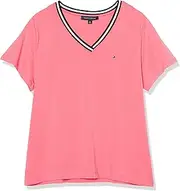 [Tommy Hilfiger] Plus Size Short Sleeve Solid V-Neck Tee