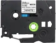 ExtraPrint 1 Pack Compatible for Brother Heat Shrink Tube Label Tape HSe-251 HSE251 23.6mm Black on White for Brother P-Touch PTD600 PTD800W PTE550WVP PTP700 PTP710BT PTP750W PTP900W PTP950NW