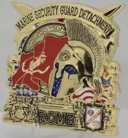 USMC MSG-D Marine Security Guard Detachment Rome Italy Challenge Coin