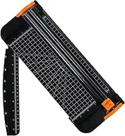 A4 Paper Cutter, 12 Inch Straight Paper Trimmer with Side Ruler and Security Blades, Paper Slicer, Scrapbooking Tool, Craft Paper Cutter for Craft Paper, Photo, Coupon, Label and Cardstock (Black)
