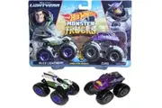 Hot Wheels Giant Wheels Monster Jam 2 Pack Truck 1:64 Toy Race Grave Digger Buzz Lightyear Vs Zurg Play