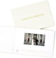 ALWAYS & FOREVER - GOLD FOIL | Luxury Linen Wedding Video Book, 5" IPS Display, 4GB Memory, Rechargeable Battery, Up to 3 Hours HD Video Storage, Wedding Keepsake