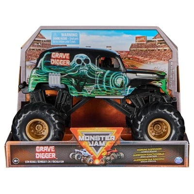 Monster Jam Grave Digger Monster Truck Die-Cast Vehicle, 1:24 Scale