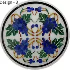12" White Marble Corner Table Top Mother of Pearl Inlay Work side Coffee Table