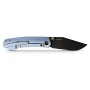 Vosteed Vallhund Frame Lock Folding Knife Blue Ti Handle S35VN Clip Point A2102